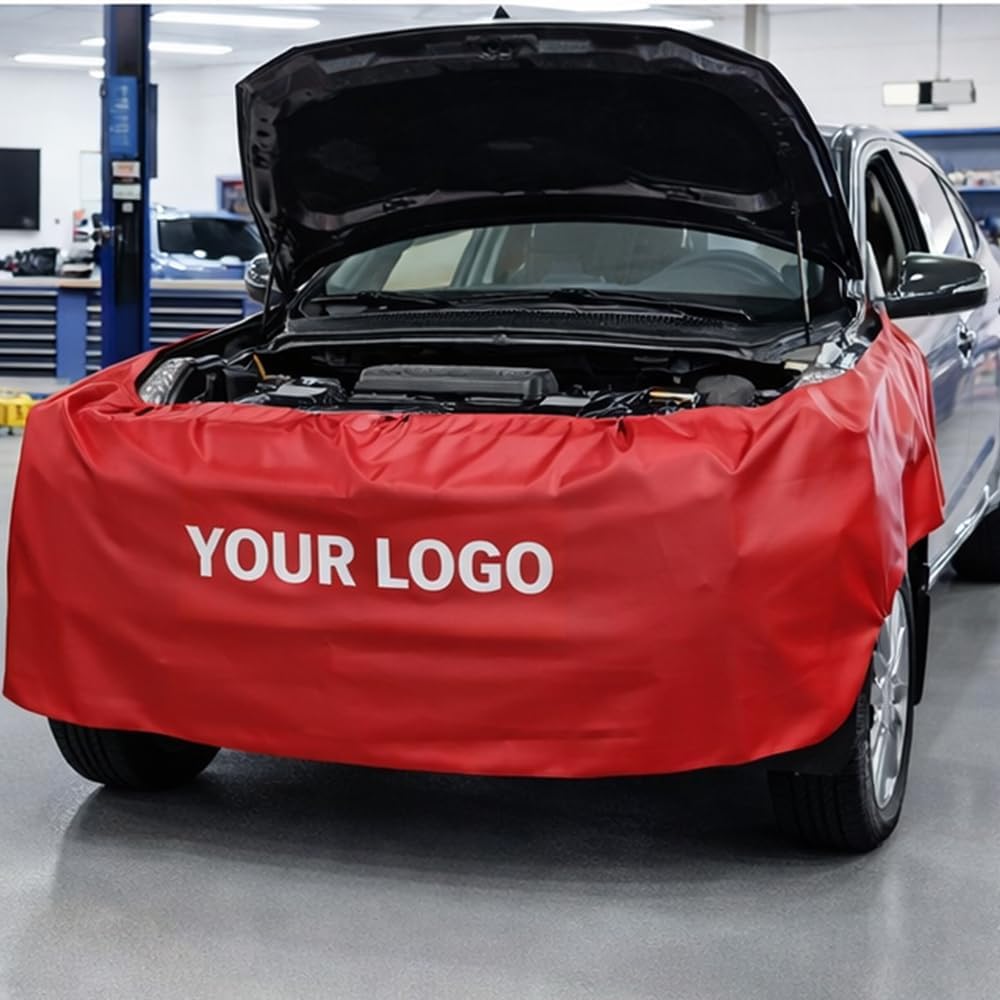 Mechanic Fender Cover One-Piece Design | Extra-Long Car Fender Cover for Auto Repair & Maintenance | Full Side Automotive Protective Mat with Hooks & Mirror Straps (Black)