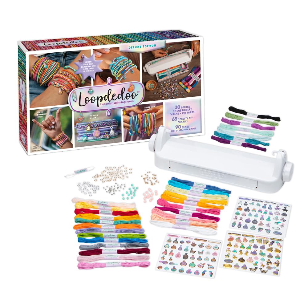 Loopdedoo Deluxe DIY Friendship Bracelet Maker Kit - Make Bracelets in Minutes for Birthdays and Friendship Gifts - Award Winning Crafts Kit for Kids Aged 8+