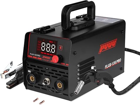 135Amp 110V MIG Welder,Flux Core MIG/Lift TIG/Stick 3-in-1 Multiprocess Welder,IGBT Inverter Large LED Digital Display Welding Machine