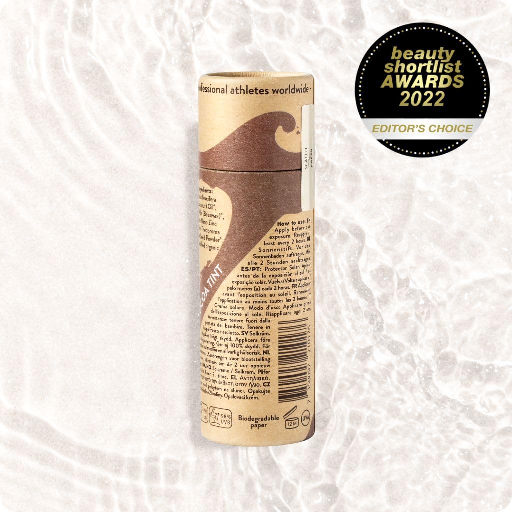 Suntribe Naturalny cynkowy sztyft przeciwsłoneczny - SPF 30 - bezpieczny dla raf koralowych - mineralny filtr UV (tlenek cynku) - 4 składniki - ODCIEŃ BŁOTA (30 g)