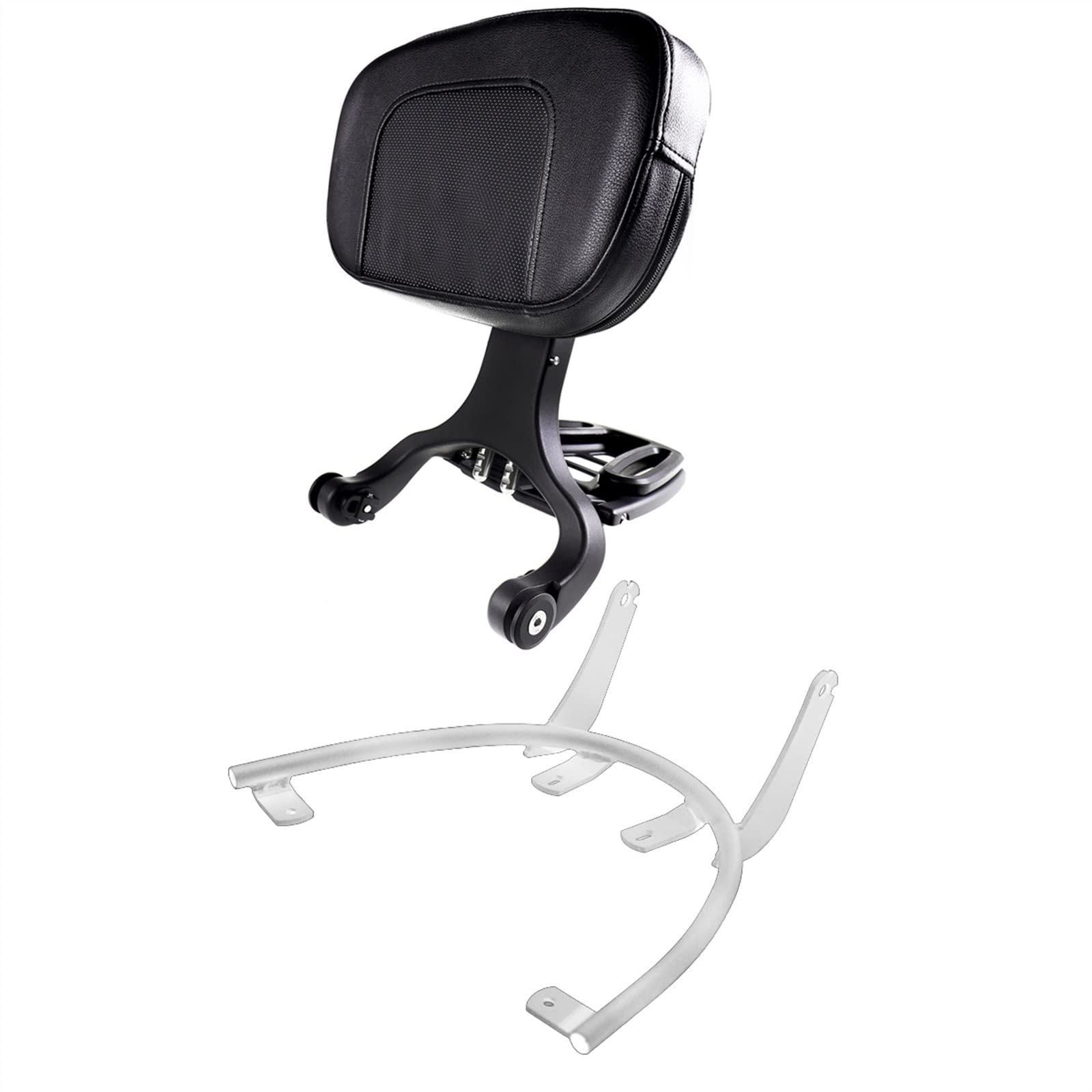 Dossier Passager Vespa GTS 300 Noir Mat avec Support Fixe Chromé