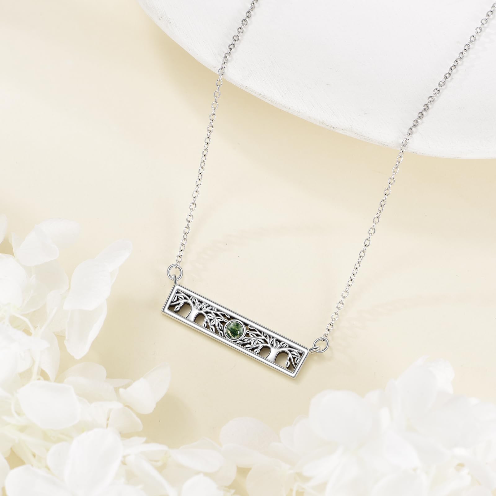 POPLYKE Collar de flor de girasol para mujer, joyería de plata de ley, regalos para mujeres mamá mujer