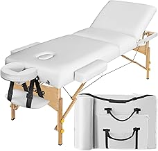 TecTake PORTABLE MASSAGE TABLE 3 SECTIONS WITH 10CM FOAM + BAG -different colours- (White)