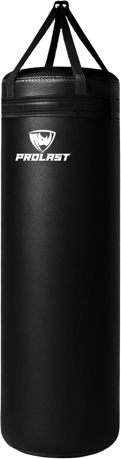 PROLAST Extra Large Heavy Punching Kicking Bag for Adults, Boxing, MMA, Martial Arts, Muay Thai, Strength Training Equipment, Filled/Unfilled, Rhino Logo, XL Black