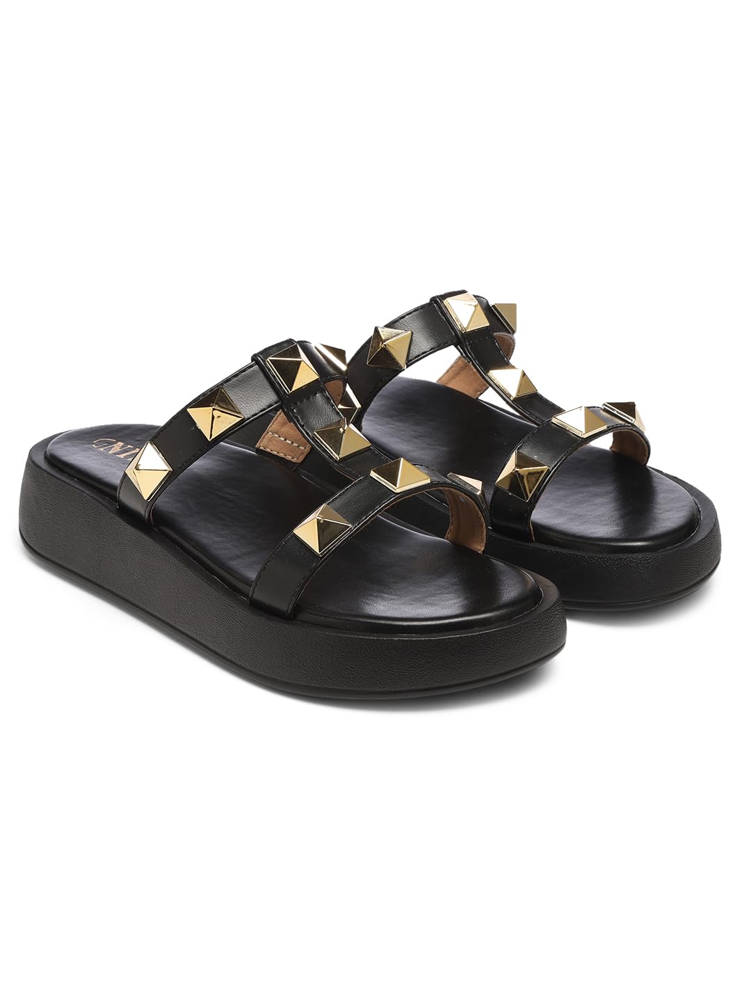 GNIST T Strap Studded Flatform Black Platform heels,Size 40EU/7UK (B0D8Q211MG) Amazon Price History, Amazon Price Tracker