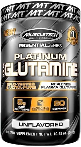 Miniatura 2 de MuscleTech Monohidrato de creatina en polvo platino puro micronizado recuperación muscular + constructor y polvo 100% puro L glutamina en polvo
