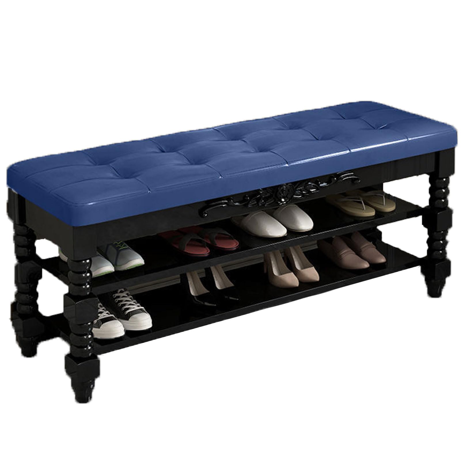 LWJSOCP Elegant 80cm Shoe Storage Bench with Upholstered Seat EntrywayStylish Hallway Furniture Versatile Storage Solution for Living Room and Entryway
