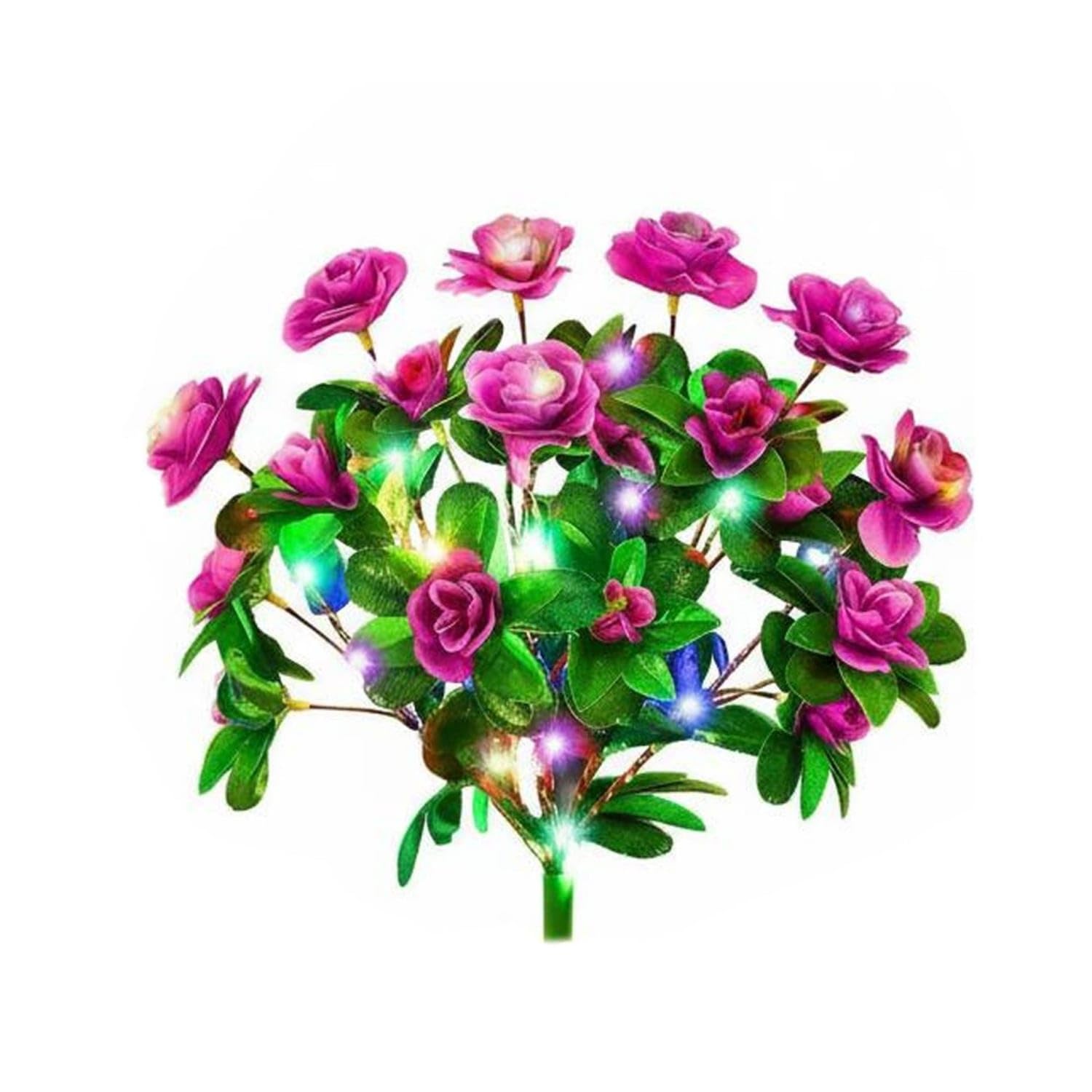 Auto On/deactivate LED Flower Stake Light Easy to Install Solar Flower Light Weather Resistant Lighted Artificial Blossom Bush for Cemetery, Yard, Pathway, Patio, Purple-picture-14