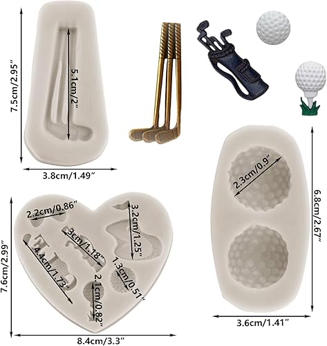 Miniatura 2 de Sijiangmold Molde de silicona para golf, bolas de golf, chocolate y caramelo, fondantPara decoración de pasteles, decoración de cupcakes, pasta de