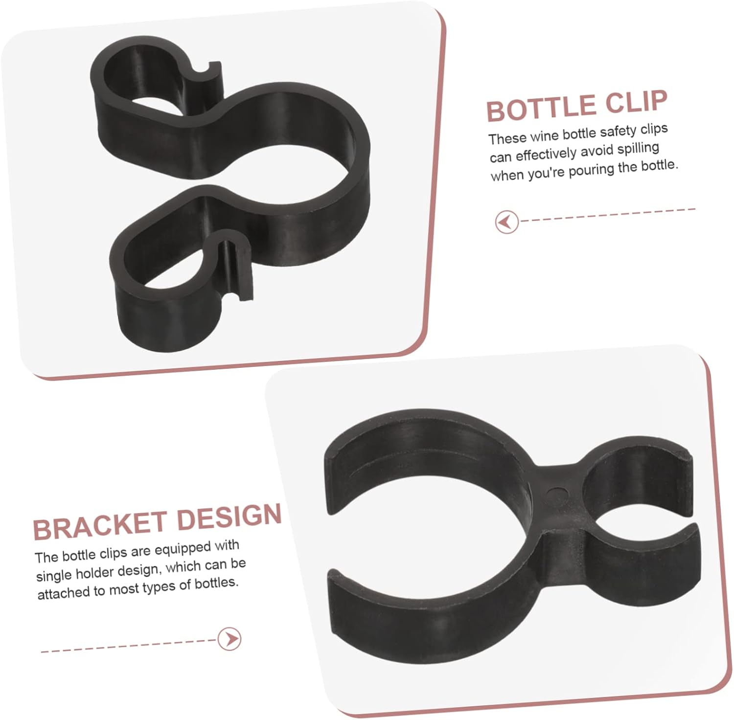 20pcs Black Plastic Bottle Clips Wine Bottle Holder Xmas image 4