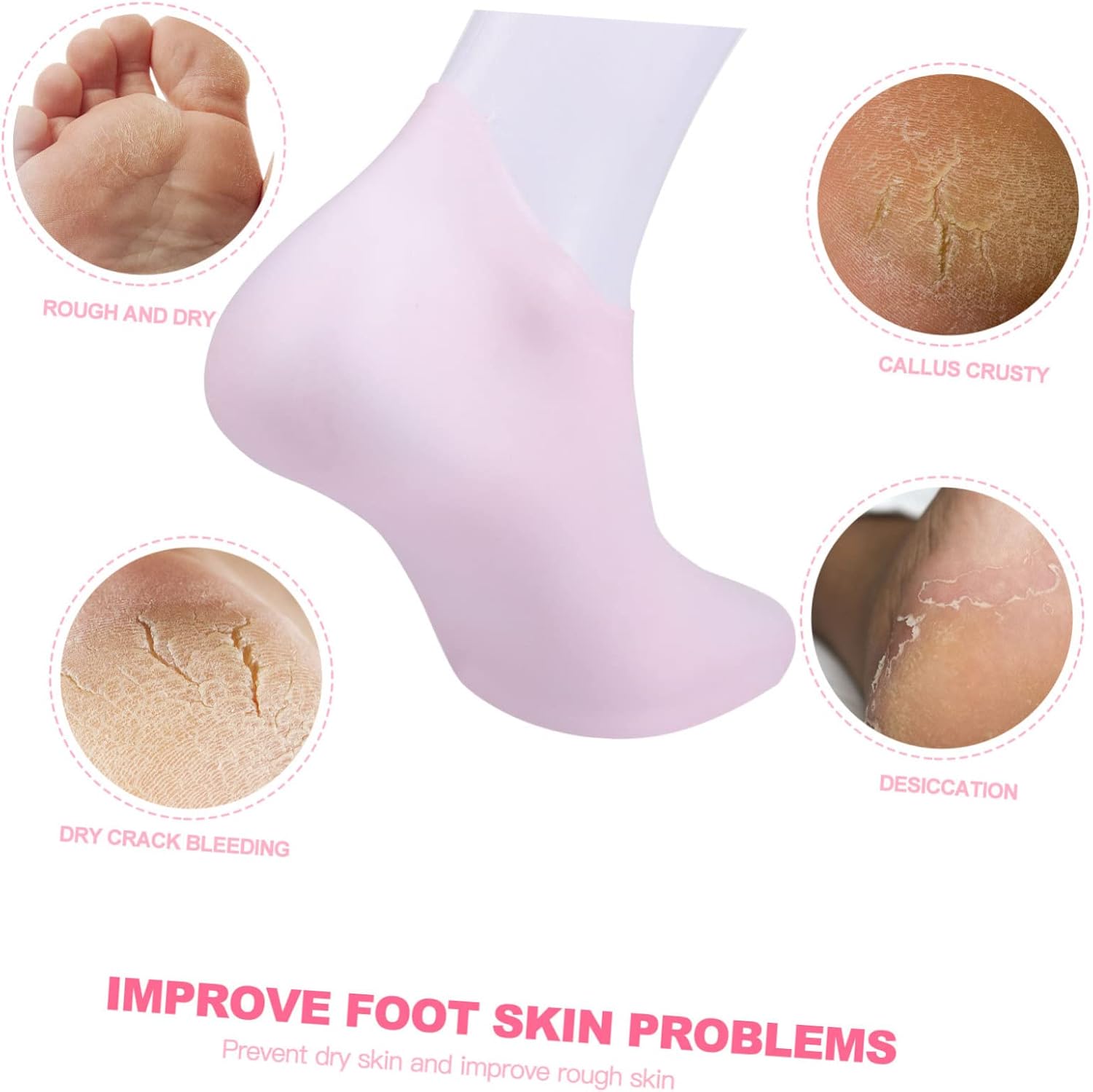 1pair Moisturizing Foot Exfoliator Socks Women Socks Hosiery Heel Protectors