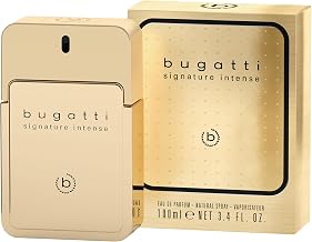 Bugatti Signature Intense Parfum for Men 100 ml I Eau de Toilette with spicy and amber notes for golden moments I Perfume for men with shades of leather, saffron, amber, musk and vanilla I