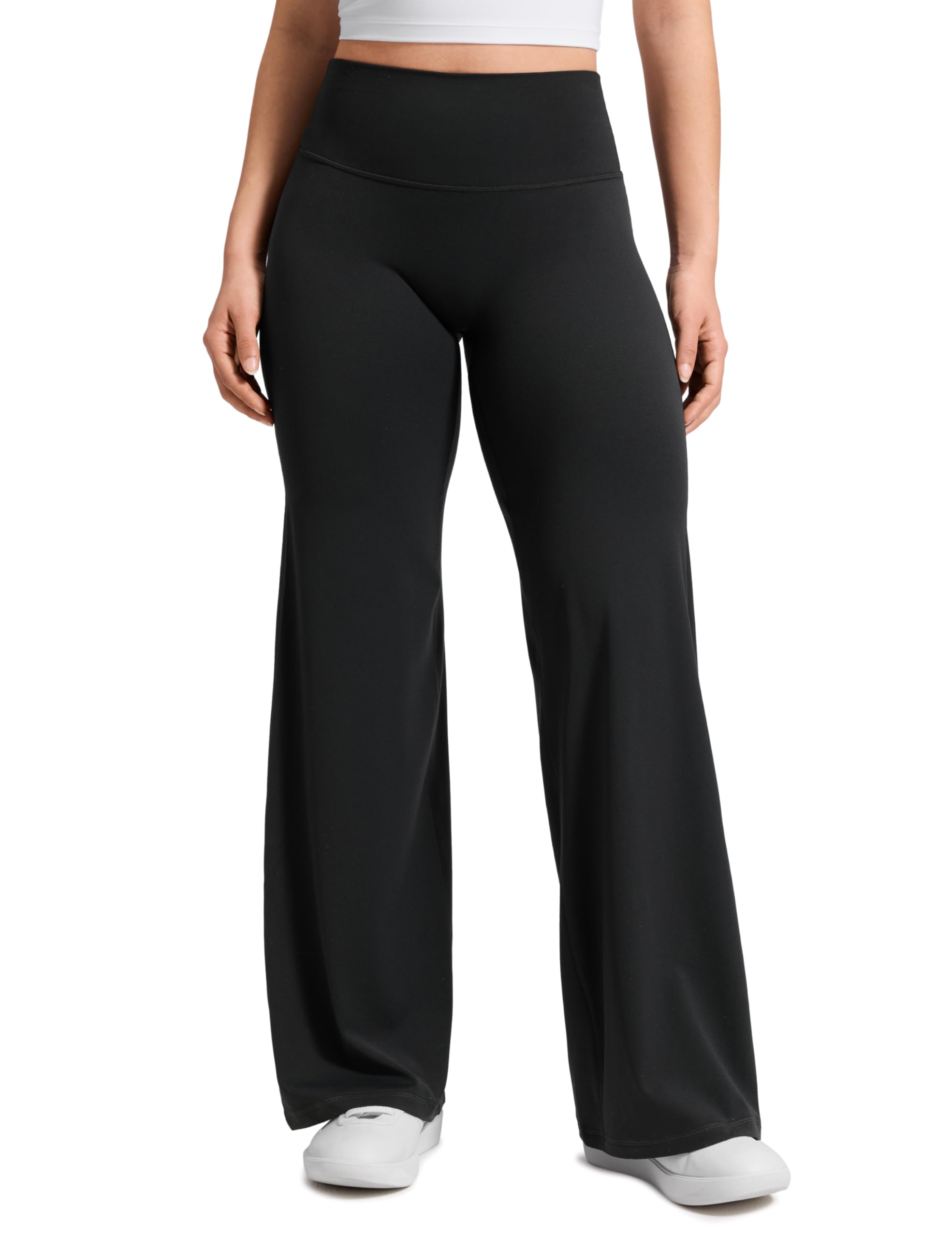 CRZ YOGA Softretch Damen Weites Bein Hosen Straight Yoga Leggings Blickdicht Schlaghose Hohe Taille Flared Yogahosen Freizeithose Freizeit Sport - 71/76/81cm