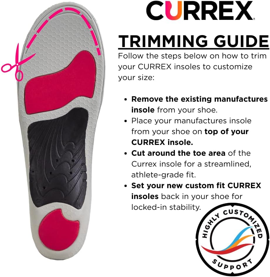 CURREX EdgePro Thermo Regulating Ski Boot Insoles for Snowboarding, Skiing, & Winter Sports – Ski Boot Inserts with Shock Absorbing Cushioning – for Men & Women – High Arch, Small