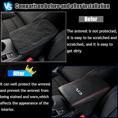 Miniatura 3 de Kakash Accesorios interiores personalizados para Honda 11th Civic Gen 2022 2023, funda de cuero para consola central, almohadilla para reposabrazos,