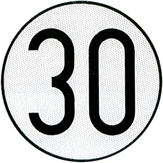 Cofan Placa de aluminio con homologación V-4 | Velocidad máxima permitida a 30 km/h. Para vehículos especiales con límites de velocidad | Ø 200 mm de diámetro