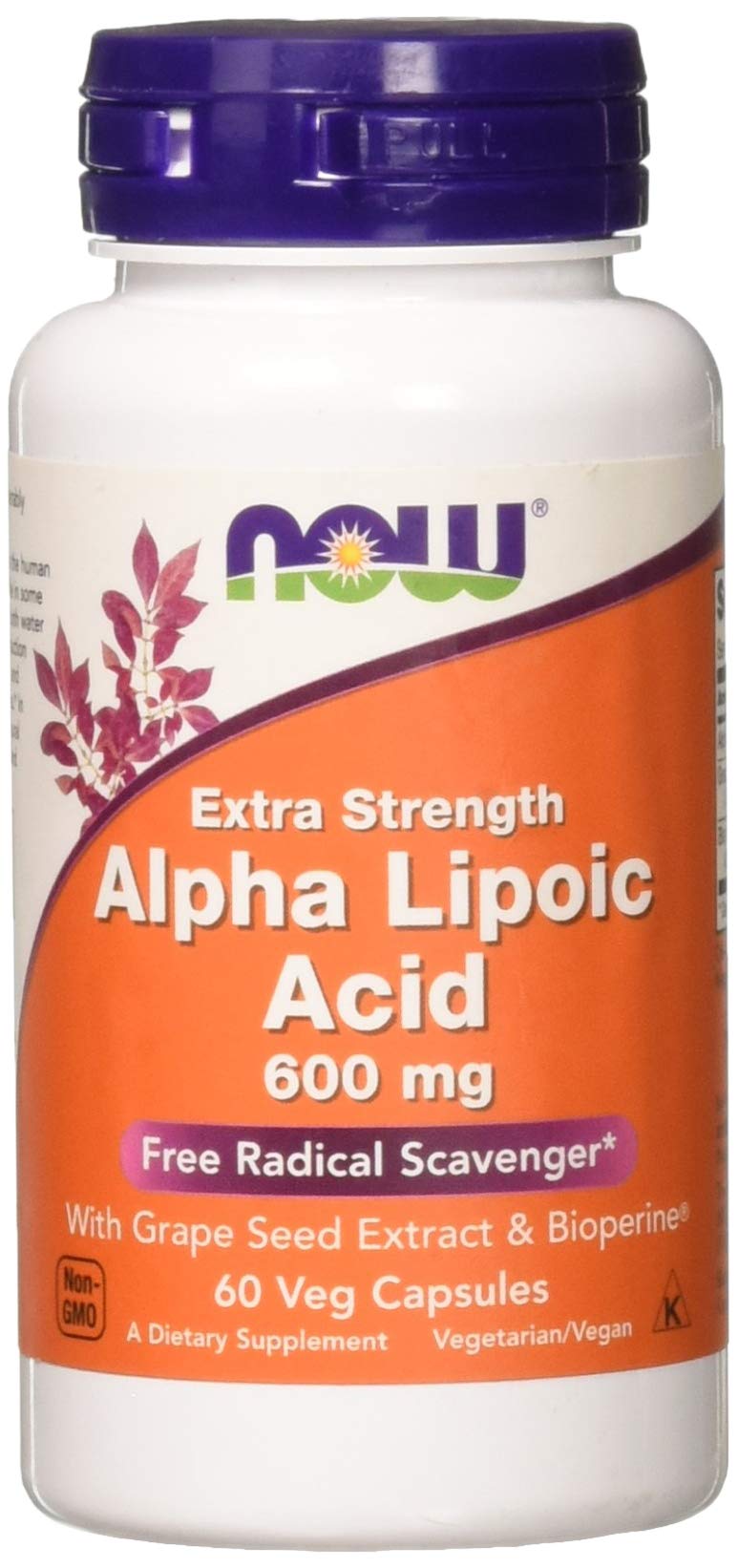 NOWFoods Alpha Lipoic Acid, 60 Vcaps 600 mg