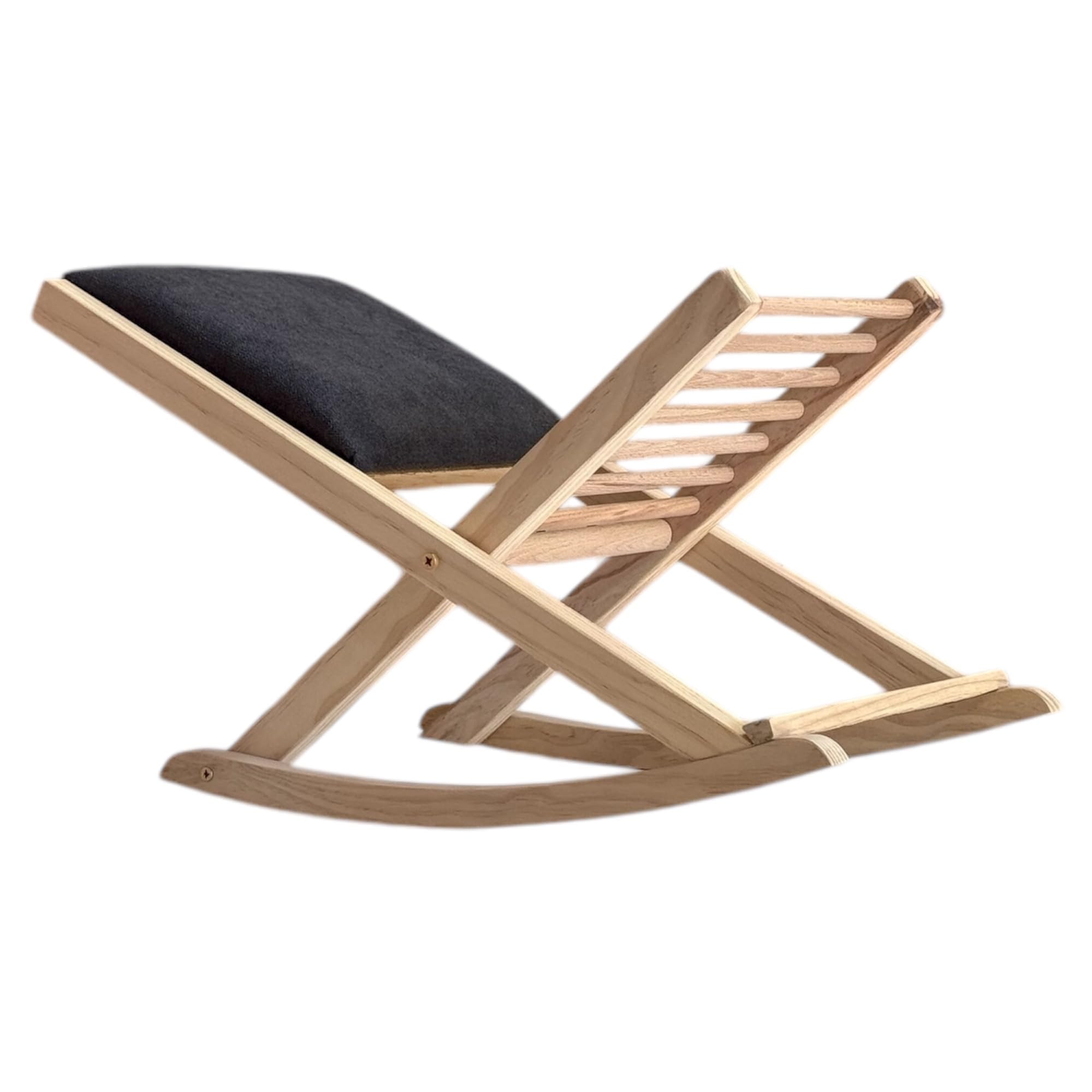 Sueña y Desacansa Reposapies Plegable Balancín de Madera de Pino y Fabricación Artesanal (Gris)