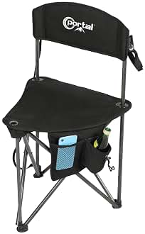 PORTAL Extra Large Quick Folding Tripod Stool with Backre...