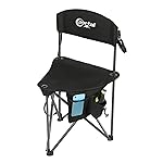 PORTAL Extra Large Quick Folding Tripod Stool with Backrest Fishing Camping Chair with Carry Strap
