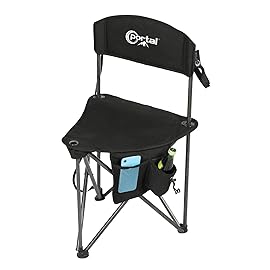 PORTAL Extra Large Quick Folding Tripod Stool with Backrest Fishing Camping Chair with Carry Strap