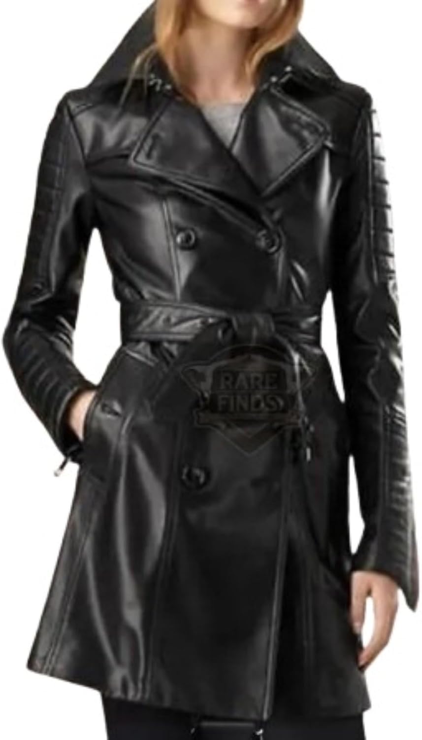 Women Long Trench Coat,Leather Trench Coat Women