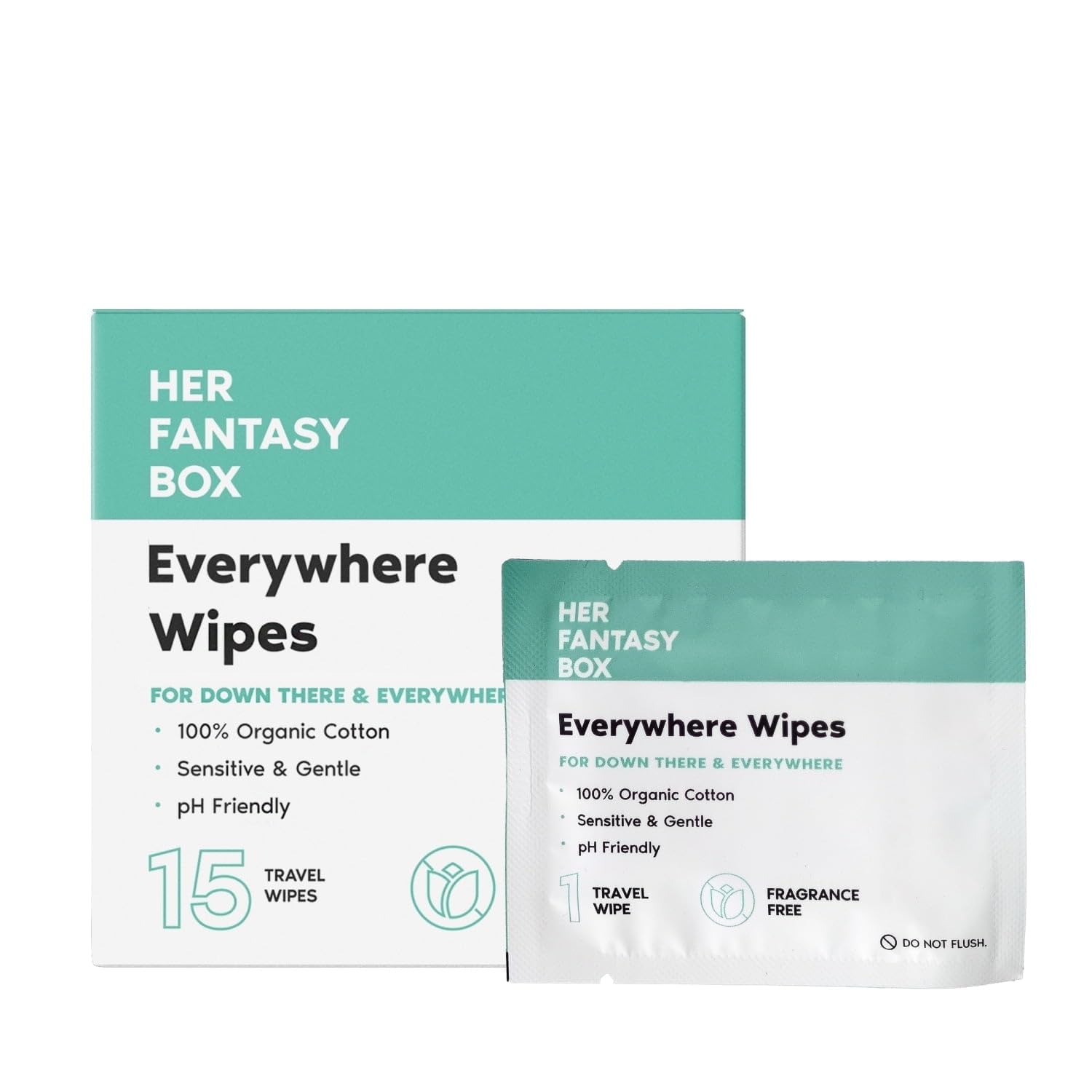 Her Fantasy Box Everywhere Wipes – 100% organic cotton, fragrance-free