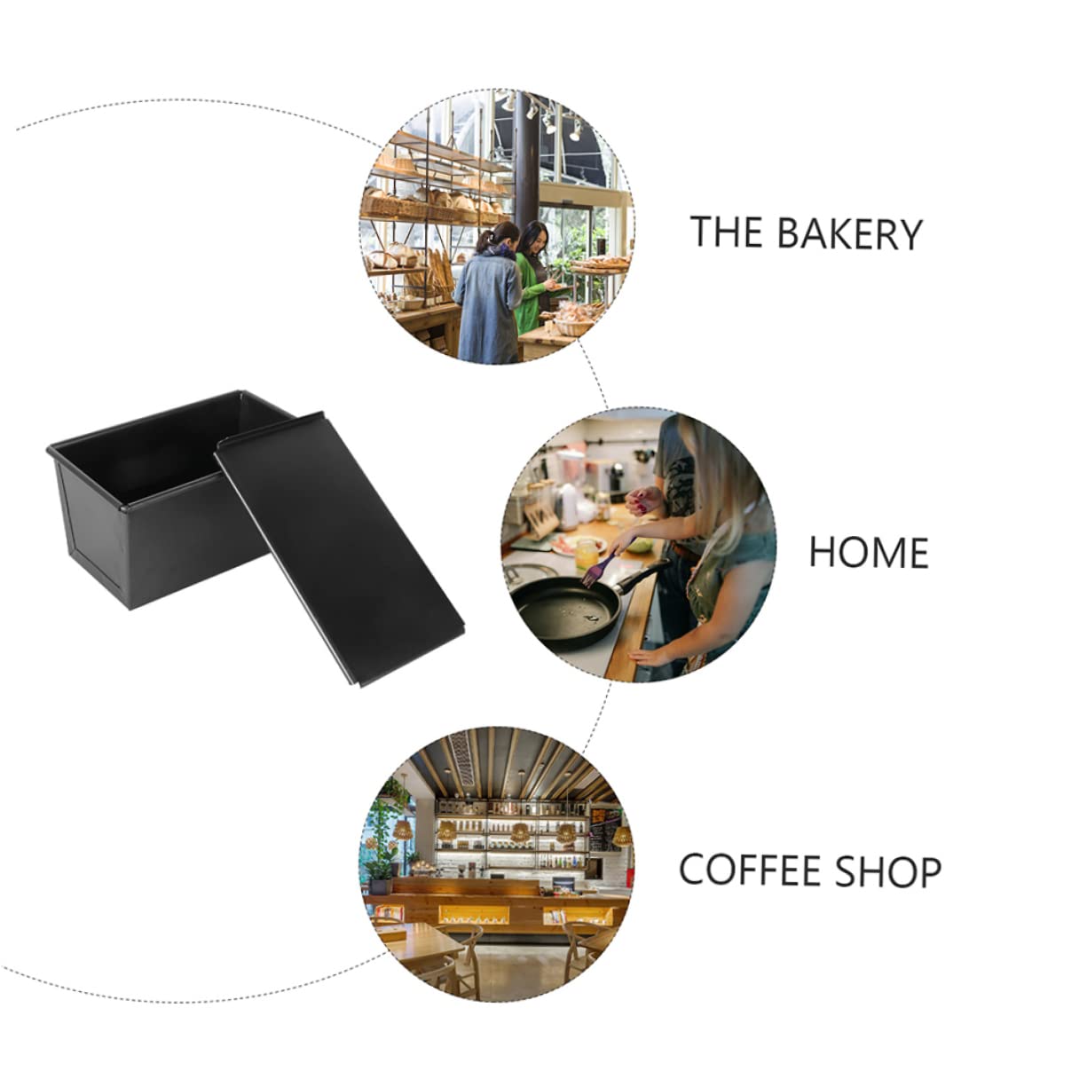 Eisen Toastbackform mit Antihaftbeschichtung und Deckel für Backen Zuhause Kastenform mit Ausgezeichneter Wärmeleitung und Praktischem Design