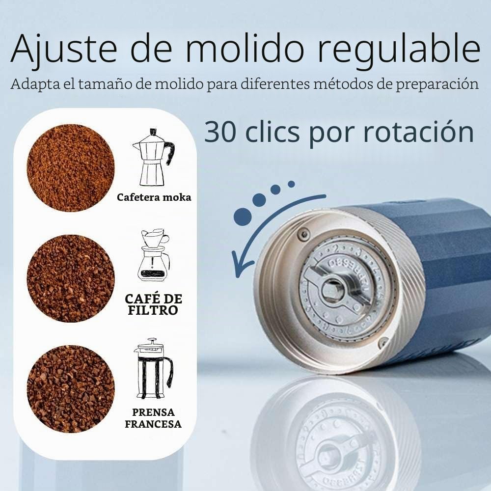 1Zpresso Q Air Molinillo de café manual de montaje heptagonal de acero inoxidable, carcasa de plástico, ligero, tamaño de viaje, cabe en el émbolo de, ajuste numérico ajustable, negro
