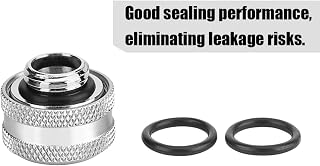 Aeun Compression Fitting, Practical Stable Brass Water Cooling Tube Fitting, Convenient for Computer Desk Water Cooling System (Silver 4 for sale)