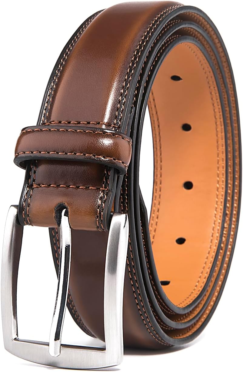 Fabio Valenti Genuine Leather Dress Belts For Men - Mens Belt For Suits, Jeans, Uniform With Single Prong Buckle