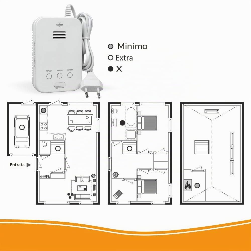 ELRO FG4000P Rilevatore di gas naturale (metano) Rilevatore di gas - 230V - Bianco
