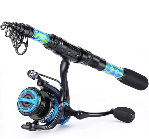 Miniatura 2 de Sougayilang Combos de caña de pescar y carrete con caña de pescar telescópica, carretes giratorios, bolsa de transporte de pesca para viajes, agua