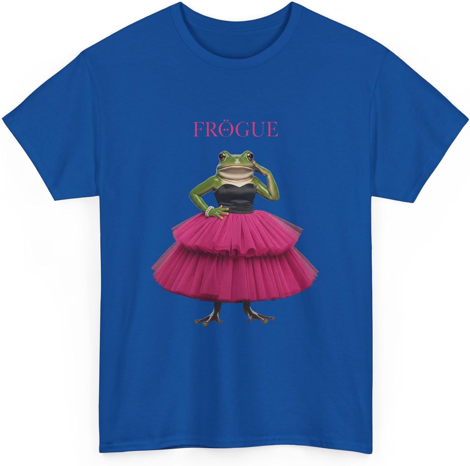 Frogue Funny Frog Fashion Magazine Parody | Elegant Amphibian | Chic Cottagecore Aesthetic Graphic Apparel Royal