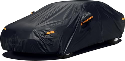 Miniatura 8 de Funda para automóvil con cremallera, 2 capas completas para automóvil, impermeable, protección UV, a prueba de nieve, polvo, funda universal para