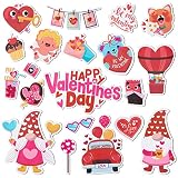 Dvbonike 20Pcs Happy Valentine’s Day Refrigerator Magnets Heart Holiday Waterproof Car Decorations F