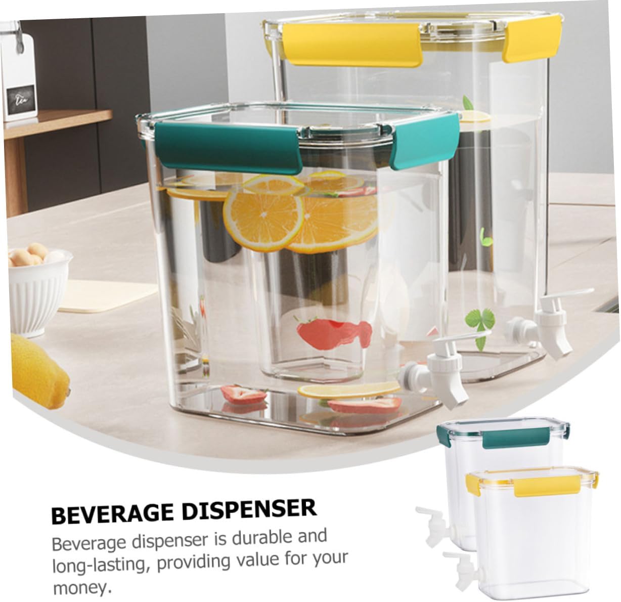 2pcs Beverage Dispenser Multi-Functional Liquid Dispenser for Juices and Easy to Use Unique Faucet Design for Fridge Camping and Picnics