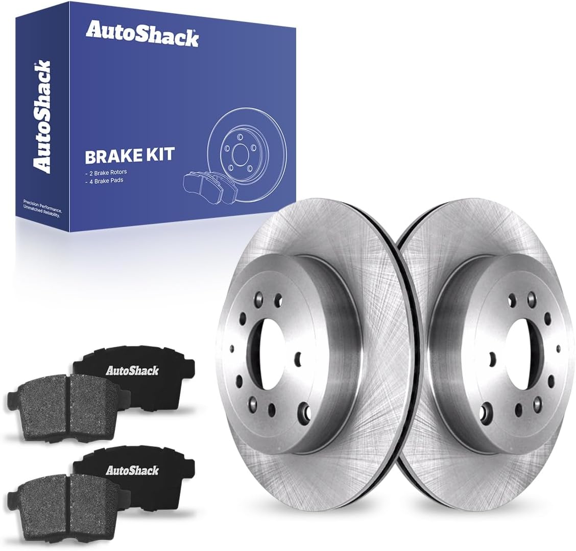 AutoShack Rear Vented Brake Rotors + Ceramic Pads 6-PC Brake Kit Replacement for 2007-2015 Mazda CX-9 12.78" (324.6 mm)