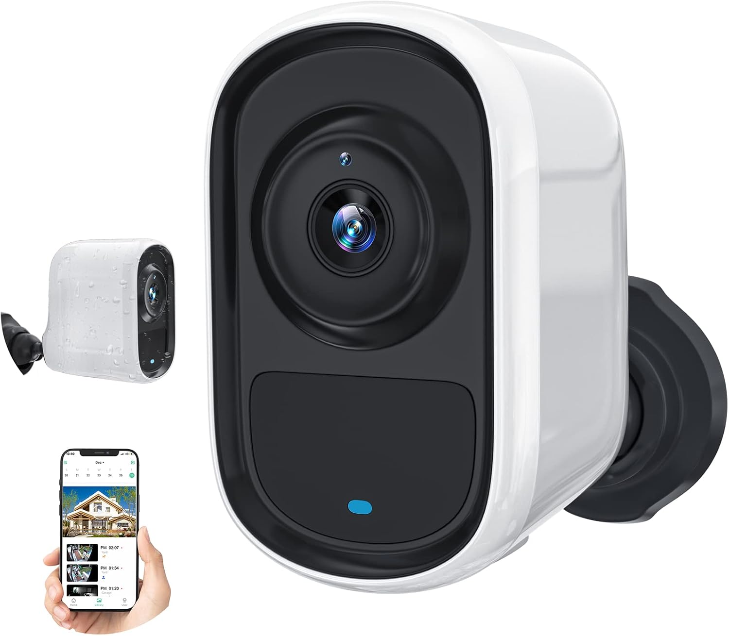 Flash Deals - 60% OFF Wireless WiFi Security Camera for Outdoor Home Surveillance Camera Rechargeable Home Security Camera, 1080P HD, Night Vision, Motion Detection, Two-Way Audio, Waterproof, Cloud/SD Slot Storage