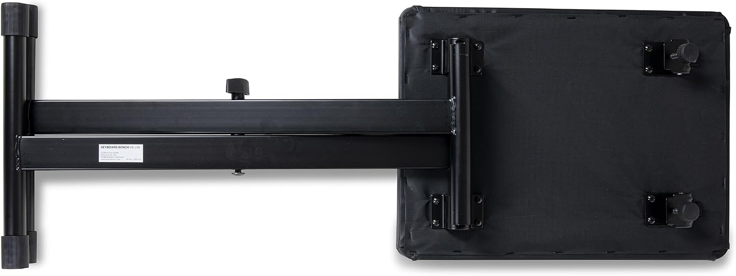 GEWA Keyboard bench KB-10B, piano bench, instrument bench (constructed from sturdy tubular steel, stable and durable, height adjustable, ergonomic posture possible), Black