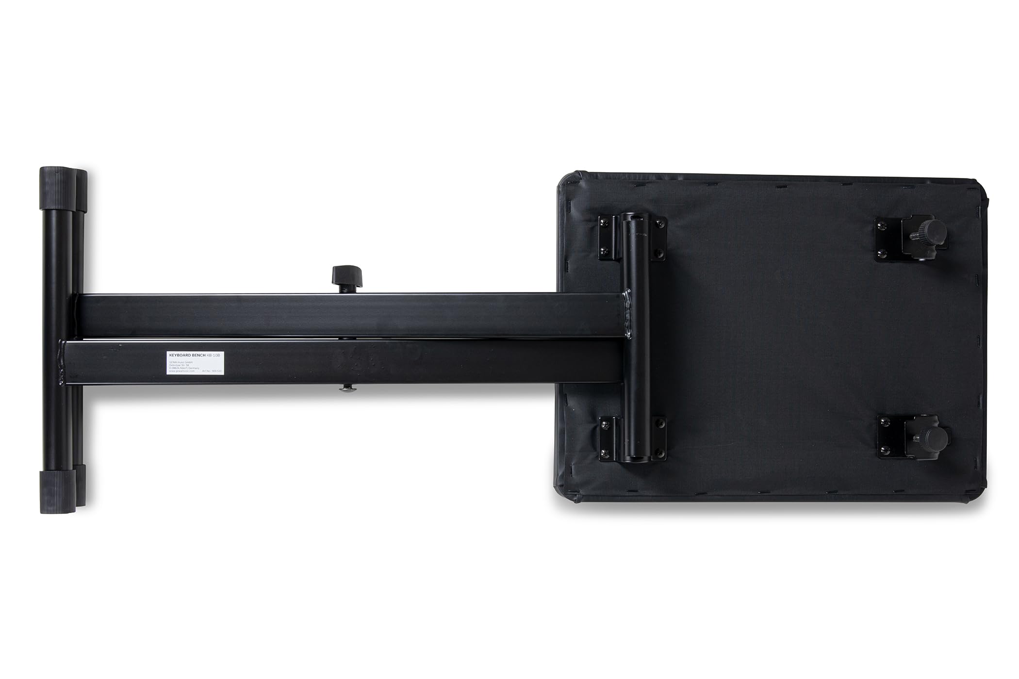 GEWA banc de clavier noir, réglable en hauteur 3 positions, assise en similicuir noir 43x31 cm, rembourrage 3 cm