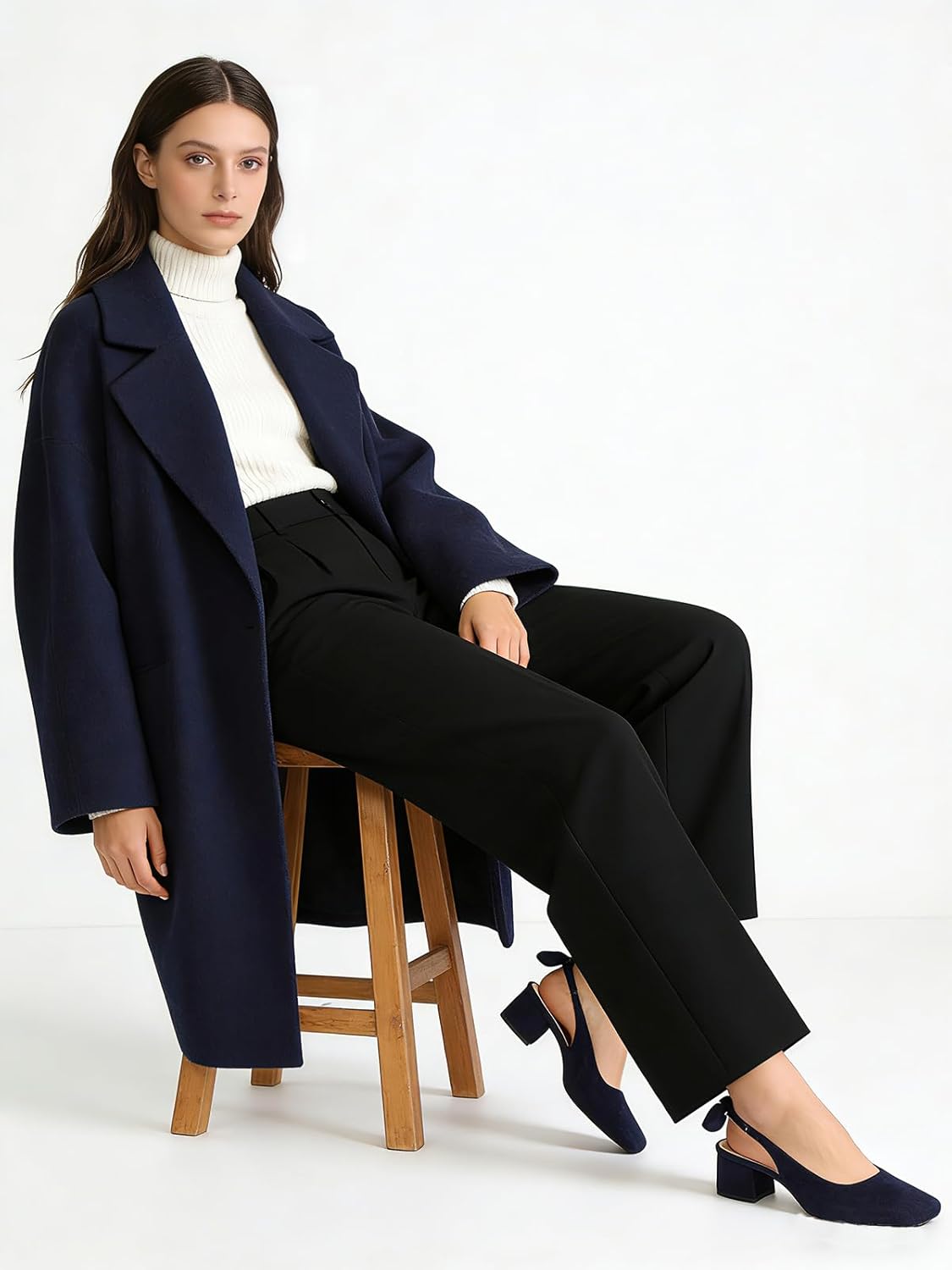 Mostrin Womens Chunky Low Heels D'Orsay Slingback Block Heel Pumps Closed Square Toe Dress Shoes for Work Office Daily Wedding - Image 7