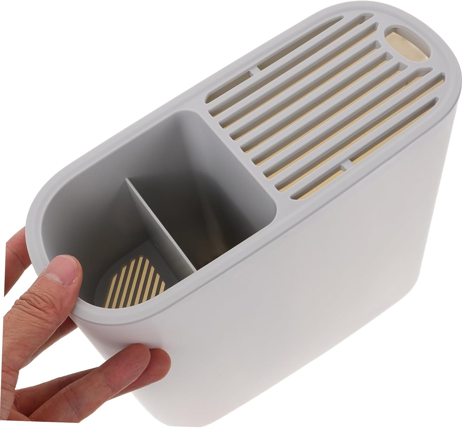 OUNONA Multipurpose Kitchen Utensil Holder for Cutlery and Chopsticks Grey Storage Rack for Kitchen Counter Organization for Home Restaurant and Special Occasions