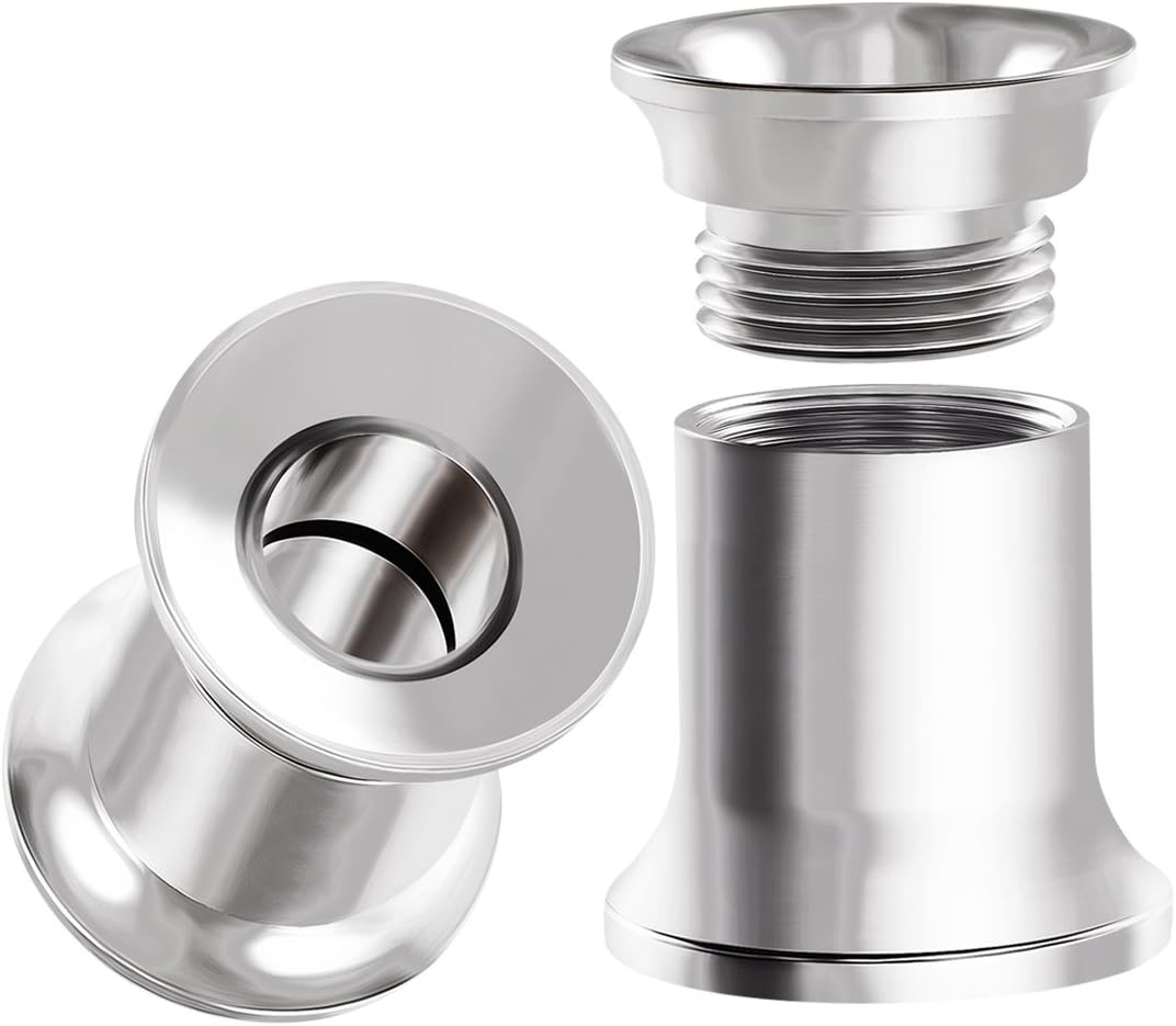 Pair of Internal Screw 316L Surgical Steel Double Flared Saddle Piercing Jewelry Stretcher Ear Plug Earring Lobe flesh Tunnel