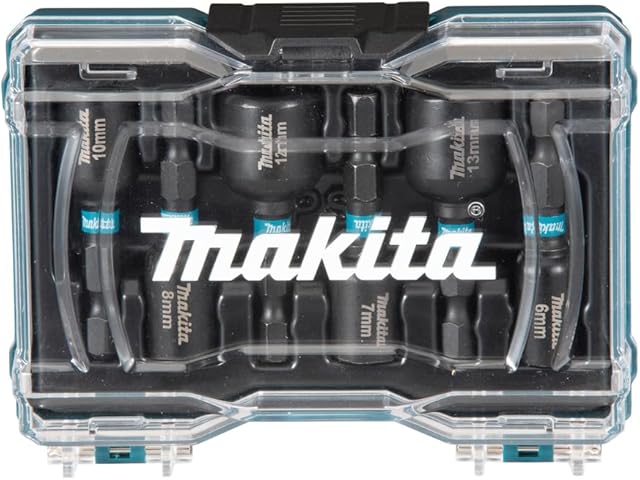 Makita E-15768 6-częściowy zestaw czarnych nakrętek udarowych
