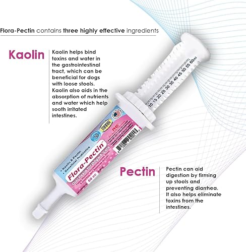 Miniatura 4 de FLORA-PECTIN Pasta oral para perros y gatos, ayuda a reducir las heces sueltas ocasionales y la diarrea, equilibra el pH intestinal, apoya la