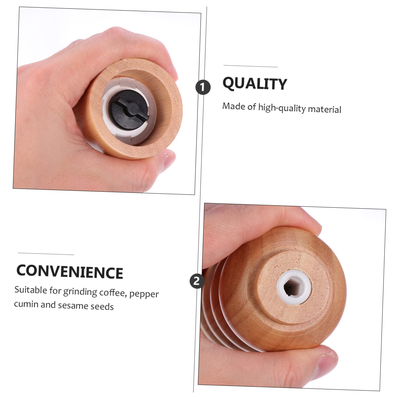MAGICLULU Manuelle Holzgewürz Gewürzmühle mit Einstellbarem Mahlwerk aus Keramik und Edelstahl Klassisch Elegant für Kochen und Würzen Leicht zu Reinigen