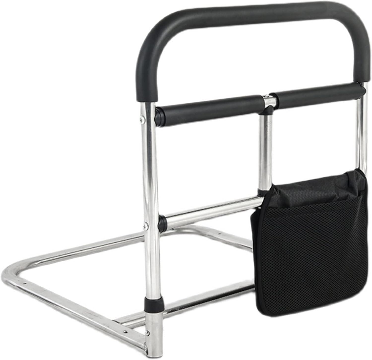 Sponda di sicurezza per letto per prevenire le cadute, guida di assistenza in acciaio con tasca portaoggetti, supporta fino a 181,4 kg, ringhiera sicura per il comodino per anziani e disabili