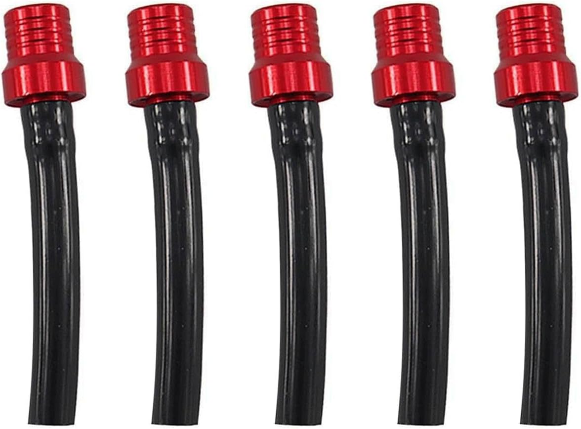 PRO BAT 10 Pack One Way ATV Dirt Bike Fuel Tank Cap Gas Cap Tube Vent Breather for Dirt Bike All Quads Off-road Motorcycle PW50 PW80 TW200 CRF XR CR, Black&Red