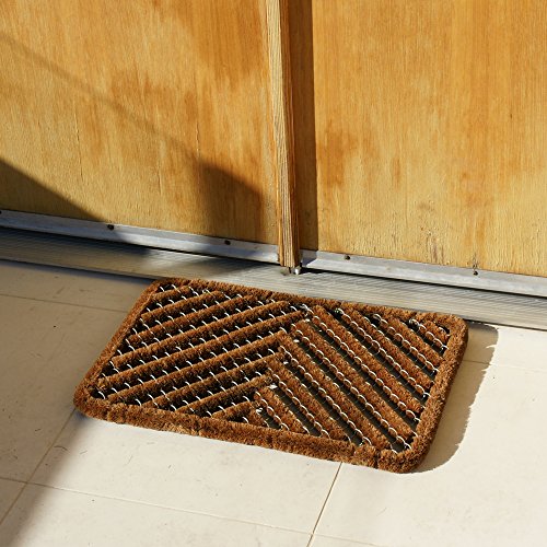 Rubber-Cal 10-100-514 Herringbone Outdoor Scraper Door Mat, 18 By 30-Inch, Brown #TOP4